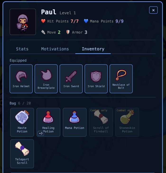 Inventory Panel